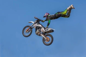 Dirtbike rider in the air