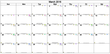 Printable Void-Of-Course Moon Monthly Calendars 2016